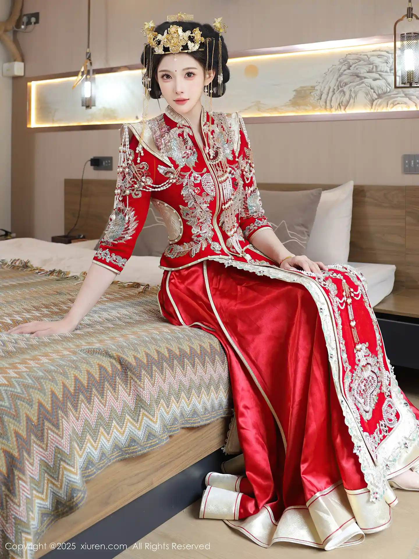 图片[5]-[XiuRen秀人网] VOL.10742 模特梨霜儿性感红色新娘服饰配肉色丝袜秀丰腴身材迷人诱惑写真84P-秀人网官方网站